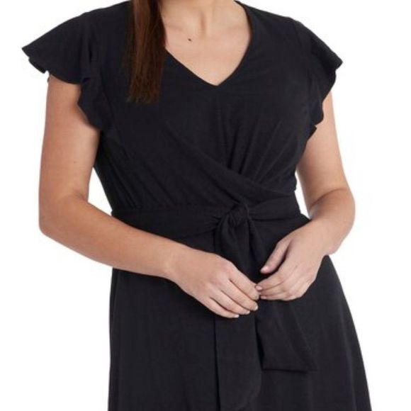 CeCe Black Midi Dress Size XL - Picture 2 of 3